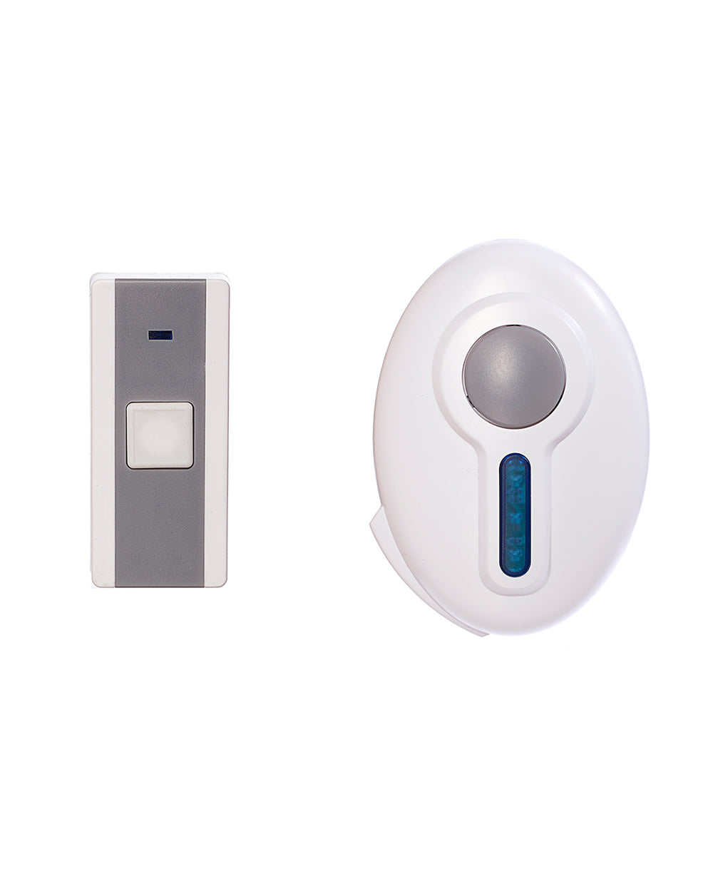 Wireless doorbell components on a white background