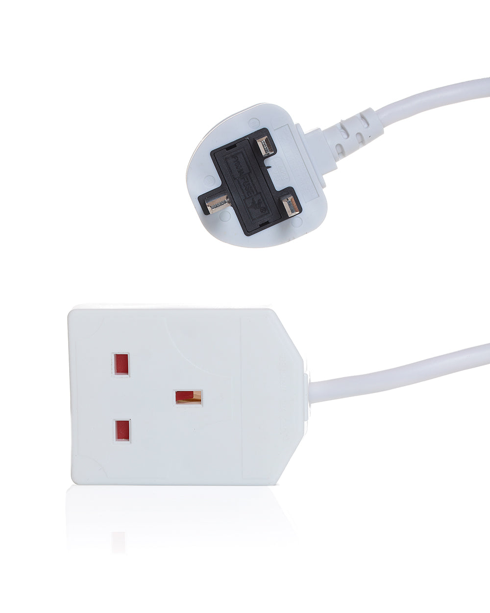 White electrical plug on a white background