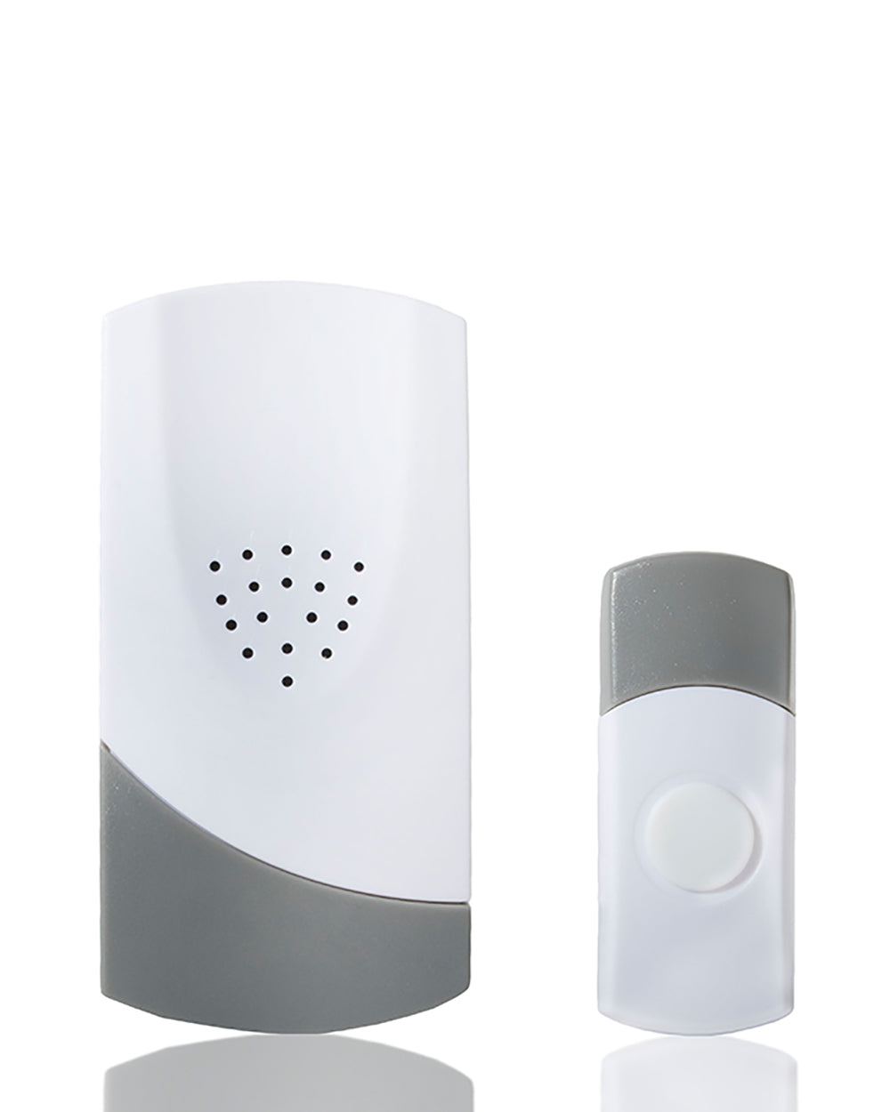 White and gray electronic device on a white background